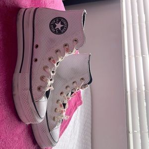 Get these white platform converse with colorful laces for $20!
